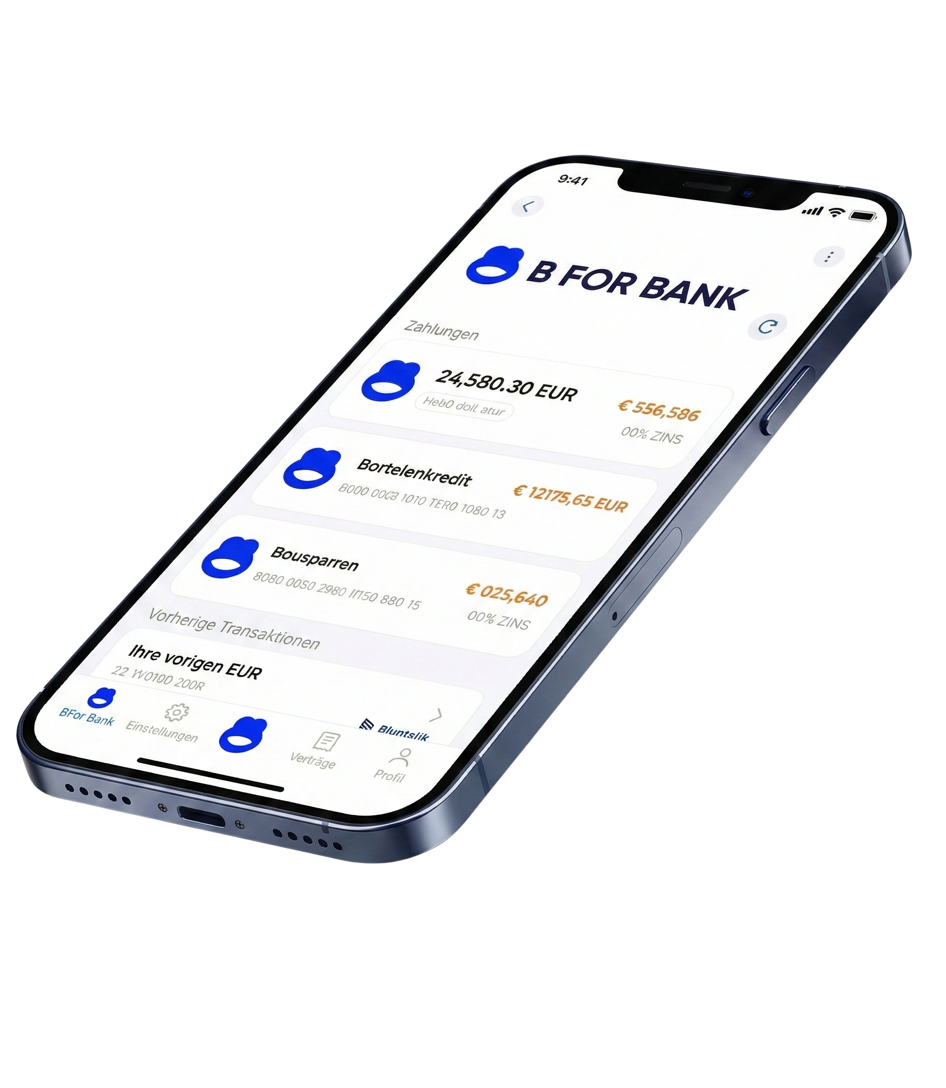 Téléphone affichant l'application bancaire de BFOR BANK