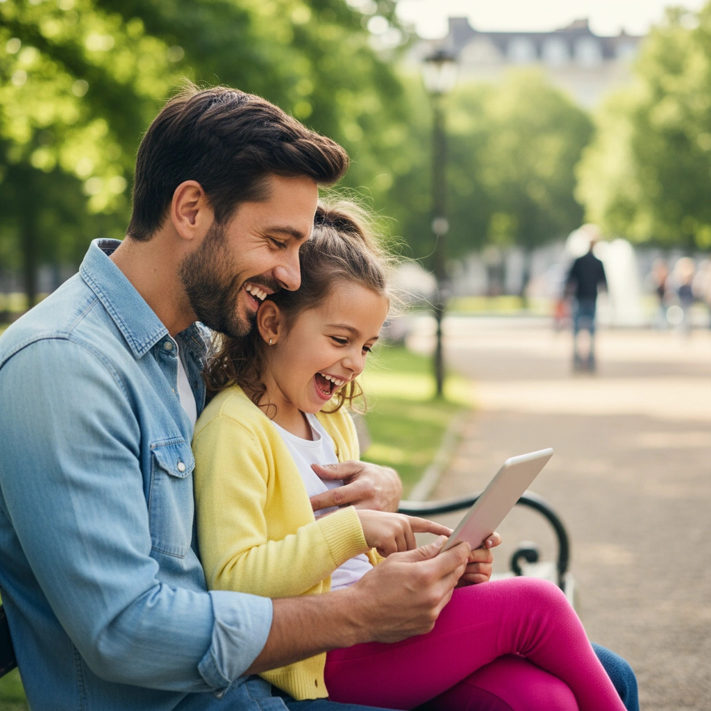 Ein lächelnder Händler bedient eine Kundin